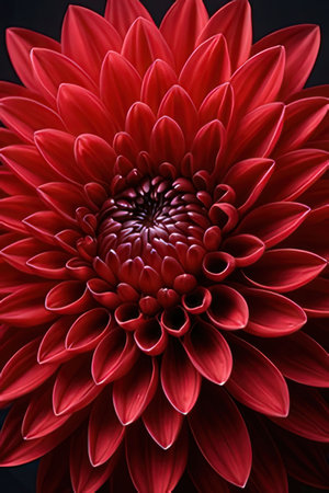 Beautiful red flower on black background, closeupの素材
