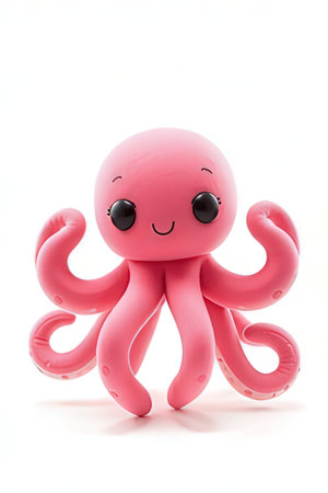 Plasticine octopus on isolated white background with clipping path.の素材
