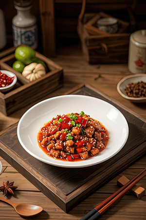 chinese cuisine, stir-fried pork with sweet and sour sauceの素材