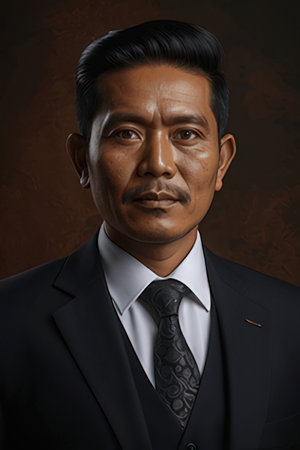 Portrait of a handsome asian man in a suit and tieの素材