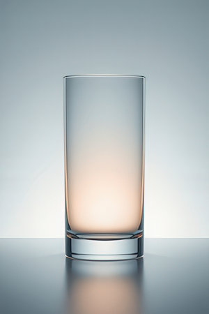 Empty glass on a white background.の素材