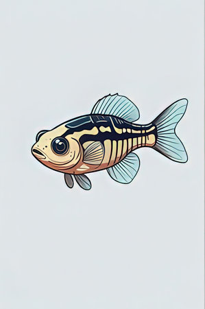Illustration of a fish on a white background, vector illustration.の素材