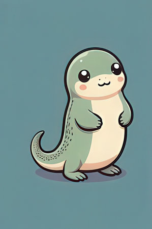 Cute cartoon otter. Vector illustration of a cute animal.の素材