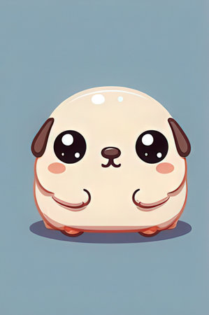 Cute cartoon dog. Vector illustration of a dog's head.の素材