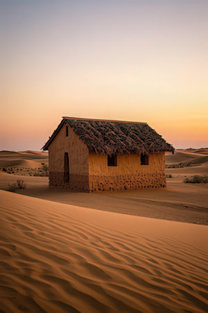 Abandoned house in the Sahara desert. Morocco. Africa.の素材