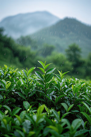 Tea plantation in the morning, Chiang Rai province, Thailand.の素材