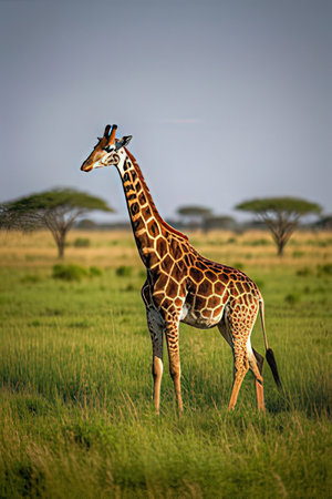 Giraffe in Amboseli National Park, Kenya, Africaの素材