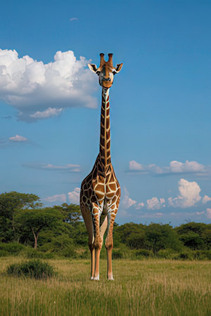 Giraffe in Serengeti National Park, Tanzania, Africaの素材