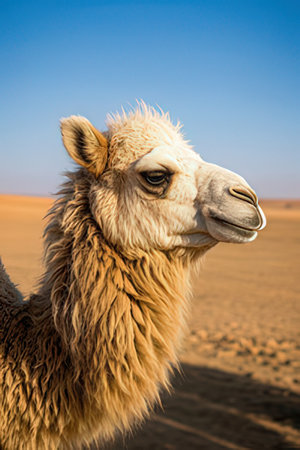 Portrait of a camel in the desertの素材