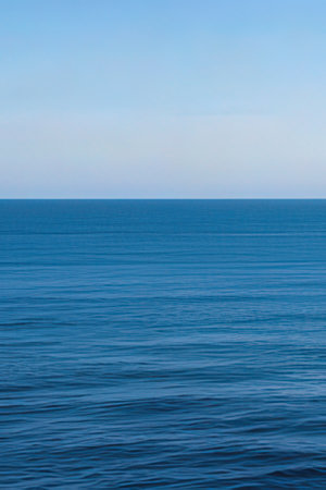 Seascape. Blue sea and blue sky. Natural background.の素材