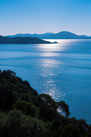 View of the Adriatic sea at sunset.の素材