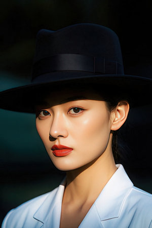 Fashion shot of a female mannequin in a hat.のeditorial素材
