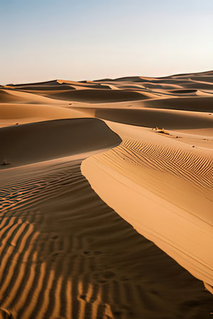 the empty quarter and outdoor sand dune in oman old desert rub al khaliの素材