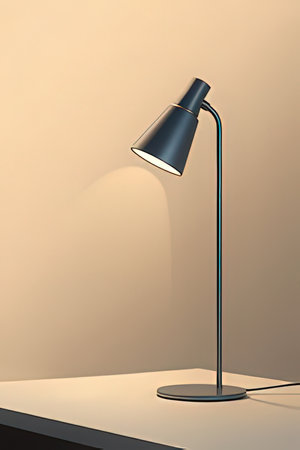 Lamp on the table. 3d rendering, 3d illustration.の素材