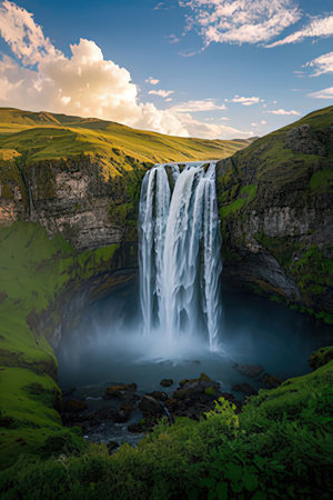 Seljalandsfoss waterfall in Iceland, Europe. Beauty world.の素材