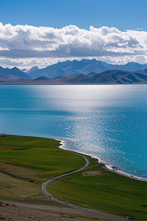 Beautiful view of Lake Tso Moririの素材