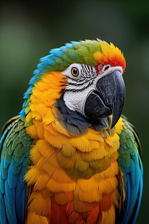 Portrait of a colorful macaw parrot (Ara ararauna)の素材