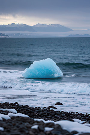 Iceberg in Jokulsarlon glacier lagoon, Icelandの素材