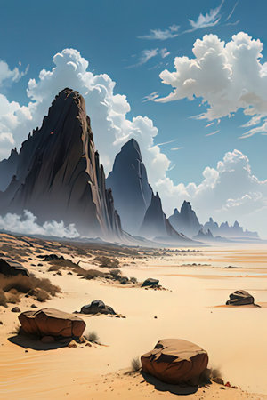 Mountain and lake. 3D illustration.の素材