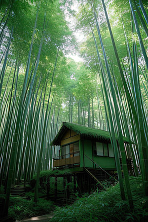 Bamboo forest in Arashiyama, Kyoto, Japan.の素材