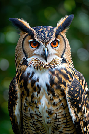 Portrait of a beautiful owl (Bubo bubo)の素材