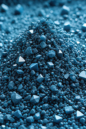 Close up of a pile of precious stones. Blue toned.の素材