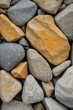 Colorful stone pebbles as background texture, close-upの素材