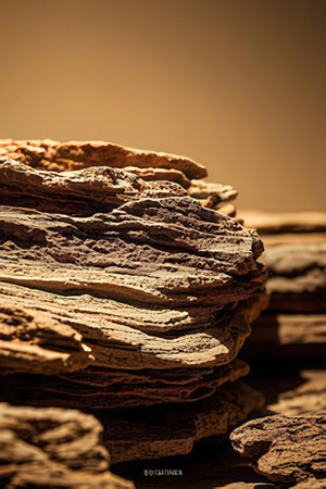 close up of a sandstone in the desert with a blurred backgroundの素材