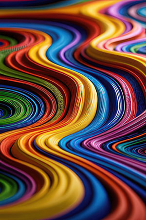 abstract colorful background of twisted sheets of paper, close-upの素材