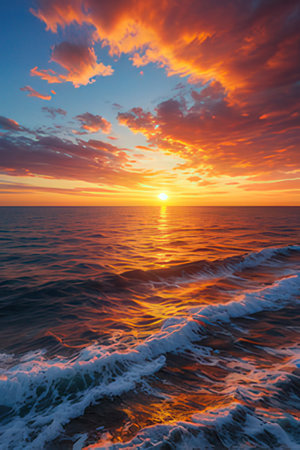 Beautiful seascape at sunset. Composition of nature.の素材