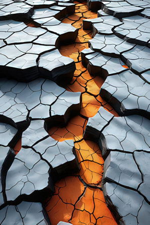 Dry cracked earth background. Global warming, climate change concept.の素材
