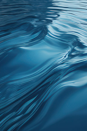 abstract blue water background with ripples and some smooth lines in itの素材