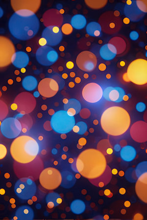 Festive Christmas background. Elegant abstract background with bokeh defocused lights and starsの素材