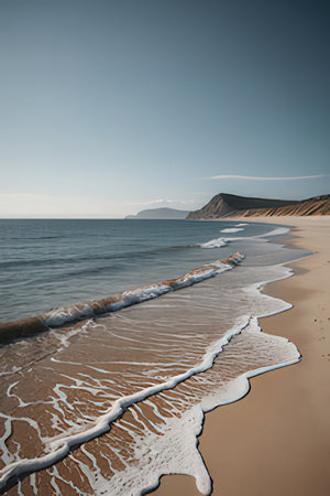View of the beach and oceanの素材