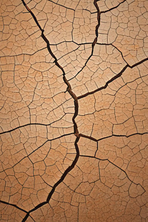 Cracks on the ground in the desert. Abstract background and texture for design.の素材
