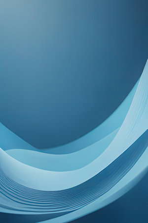 Abstract blue background with curved lines. Place for your text. Vertical orientation.の素材