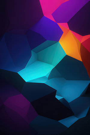 Abstract colorful polygonal background. Low poly origami style.の素材