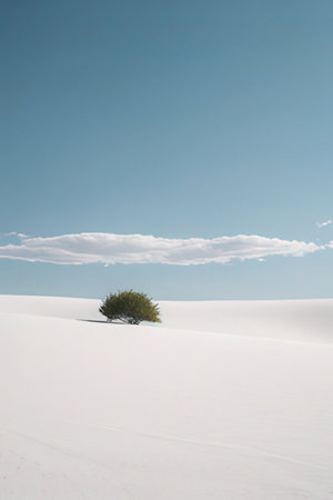White Sands National Monument is a field of white sand dunes composed of gypsum crystals.の素材