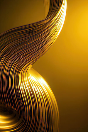 abstract golden background with some smooth lines in it (3d render)の素材