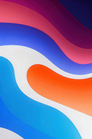 Colorful abstract background with curved lines in the form of waves.の素材