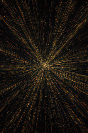 Abstract rays of light on a black background. Rays of light in the form of stars.の素材