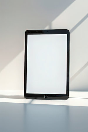Tablet pc with blank screen on white background. Mock up.の素材