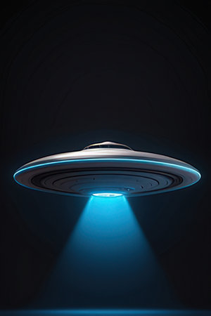 UFO in the dark. UFO in the dark. 3D renderingの素材