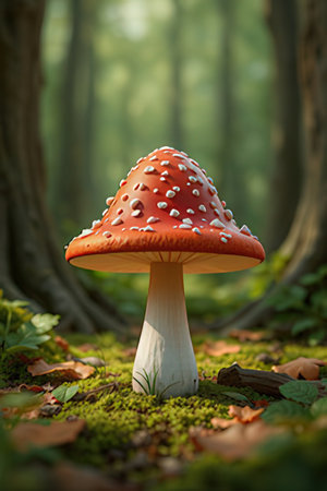 Amanita muscaria, Fly Agaric in the forestの素材