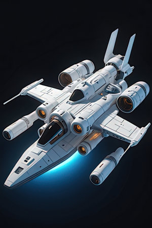 space ship on a dark background. 3d rendering, 3d illustrationの素材