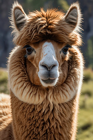 Portrait of Alpaca (Vicugna pacos)の素材