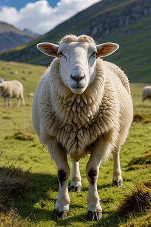 Sheep in the Snowdonia National Park, Wales, UKの素材