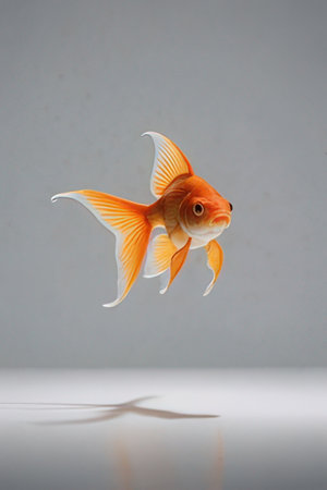 Goldfish isolated on white background. Goldfish on a white background.の素材