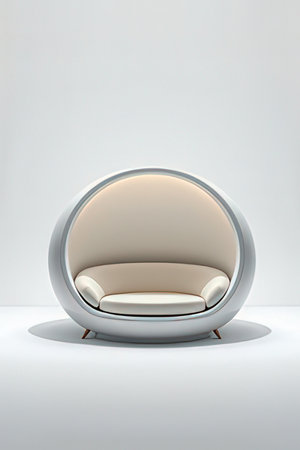 Armchair on a white background. 3d rendering. 3d illustration.の素材