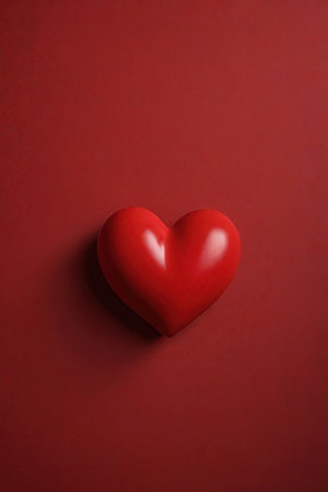 Red heart on a red background. Valentine's Day. Love.の素材